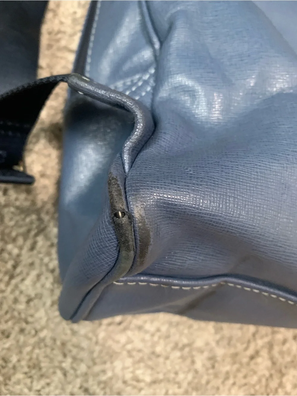 Mario Hernandez Butterfly Genuine Leather Blue Backpack